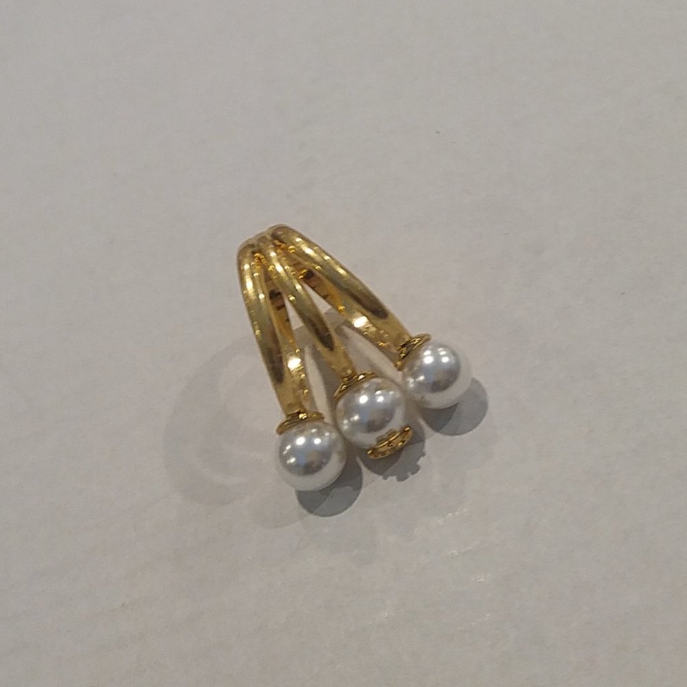 Tory Burch Kira Pearl Stackable Ring Size 7 - Picture 3 of 11